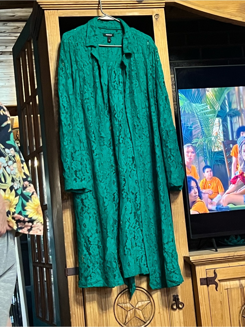 torrid Emerald Lace Duster Coat